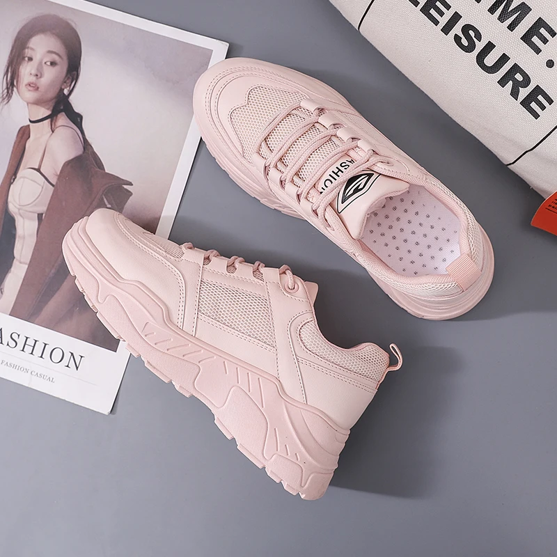 

Sneakers Women 2020 Breathable Mesh Casual Shoes Female Fashion white Sneaker Lace Up Leisure Women Vulcanize Shoe Platform