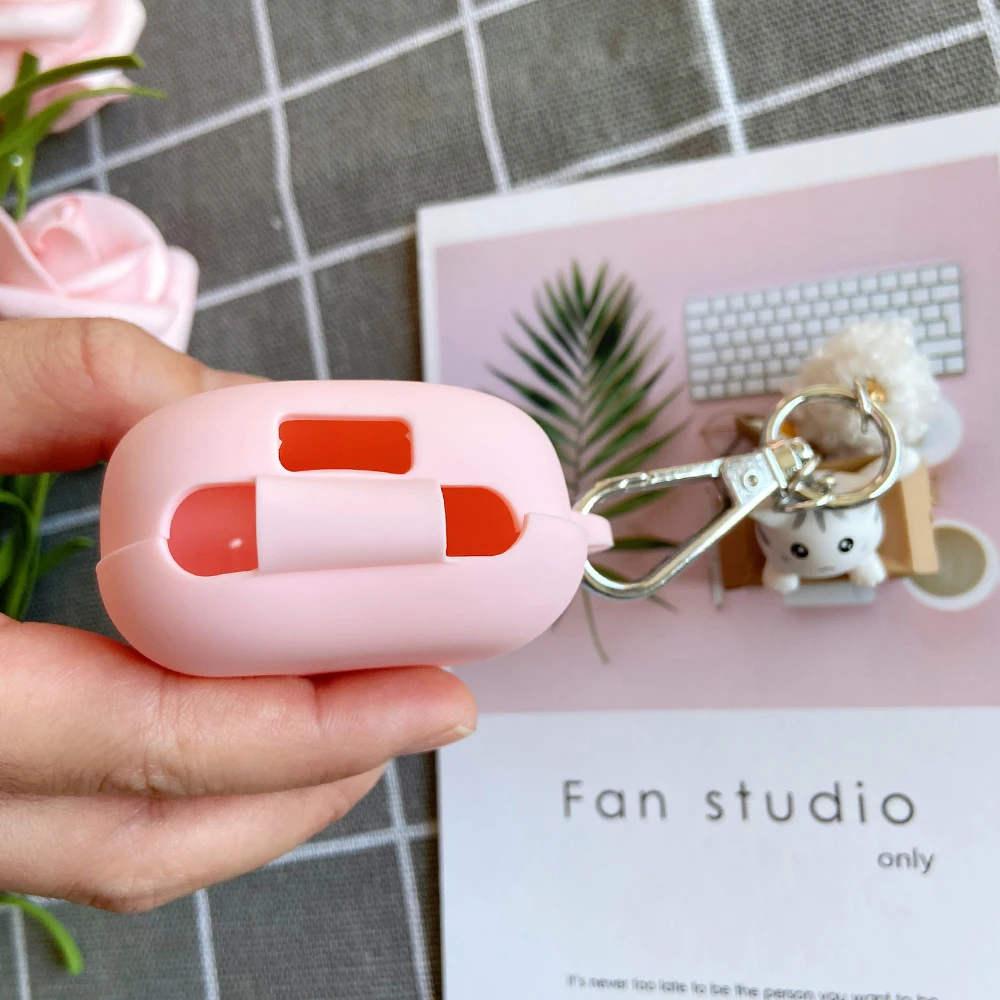 

Cute Cat Silicone Cover for Samsung Galaxy Buds Live 2020 Case Bluetooth Earphone Protect Box Bag Plush Ball Pendant Charm Decor