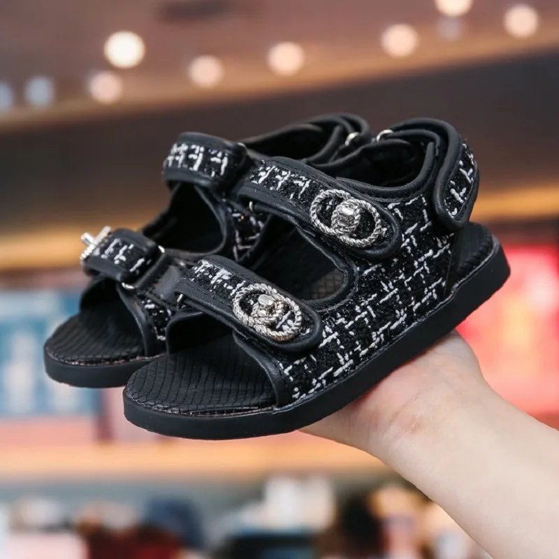 Элегантные сандалии для девочек новая модная летняя детская обувь сетчатые