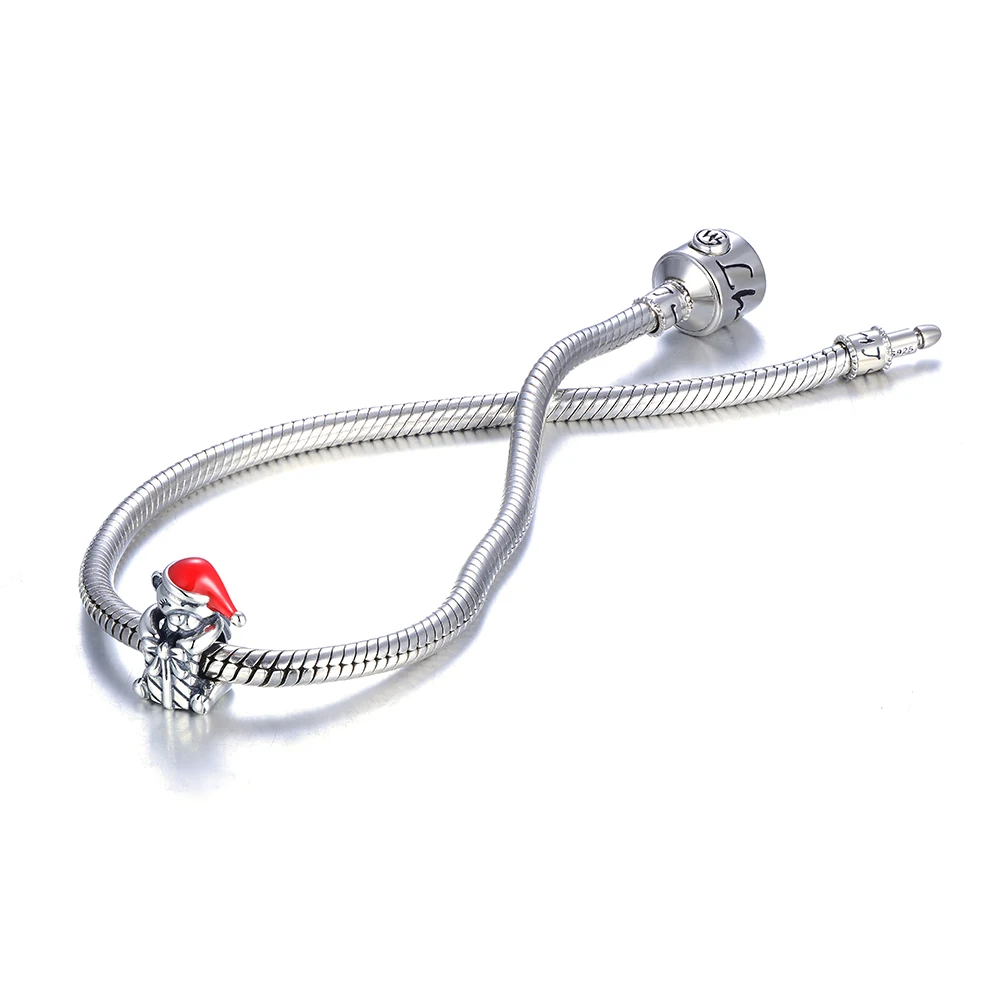 Рождественский Медведь Тедди из серебра 925 пробы GW эмалированные шармы-бусины