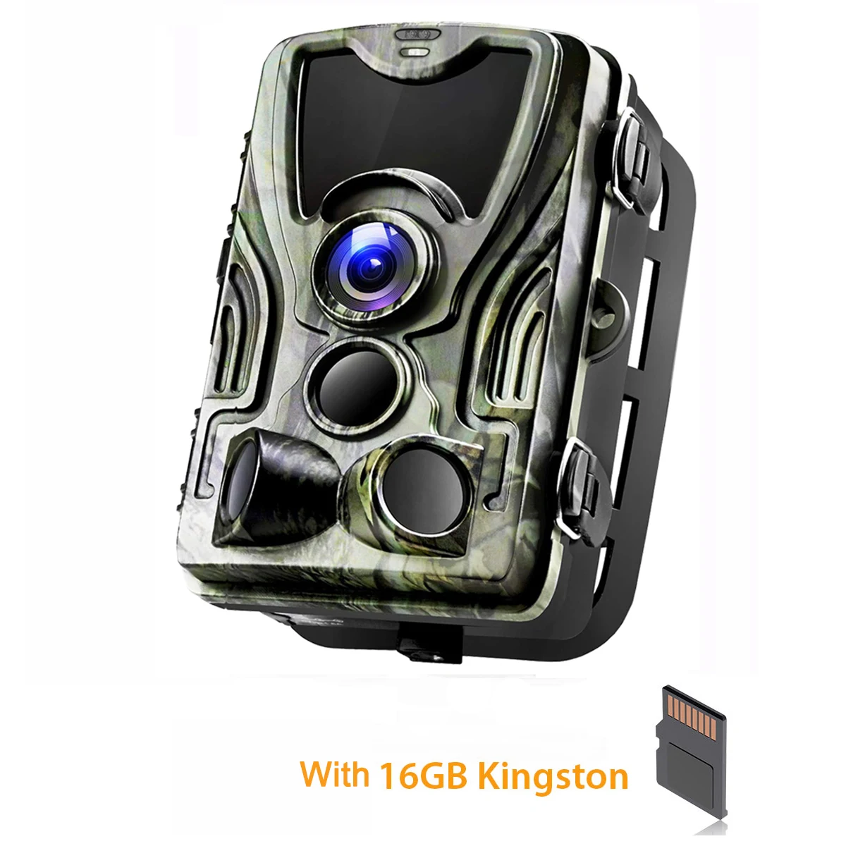 Suntekcam HC-801A новые охотничьи Камера 16MP 64 GB Trail Камера IP65 фото ловушки 0,3 s Время срабатывания 850nm дикий камера Trap - Цвет: camera with SD card