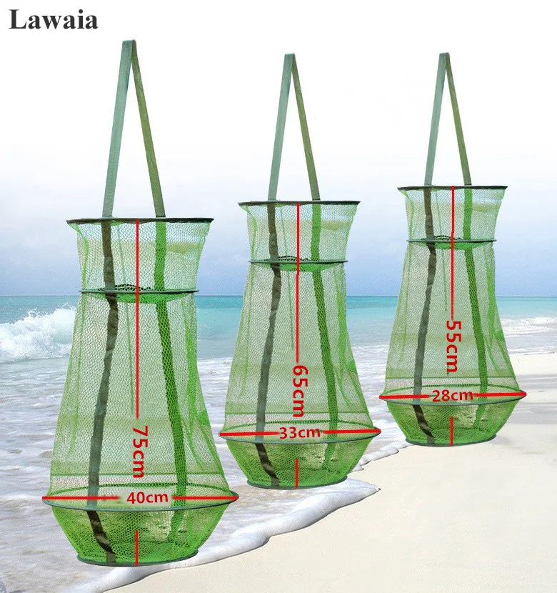 Lawaia портативная рыболовная сеть клетка для рыбы креветки сетчатая литая