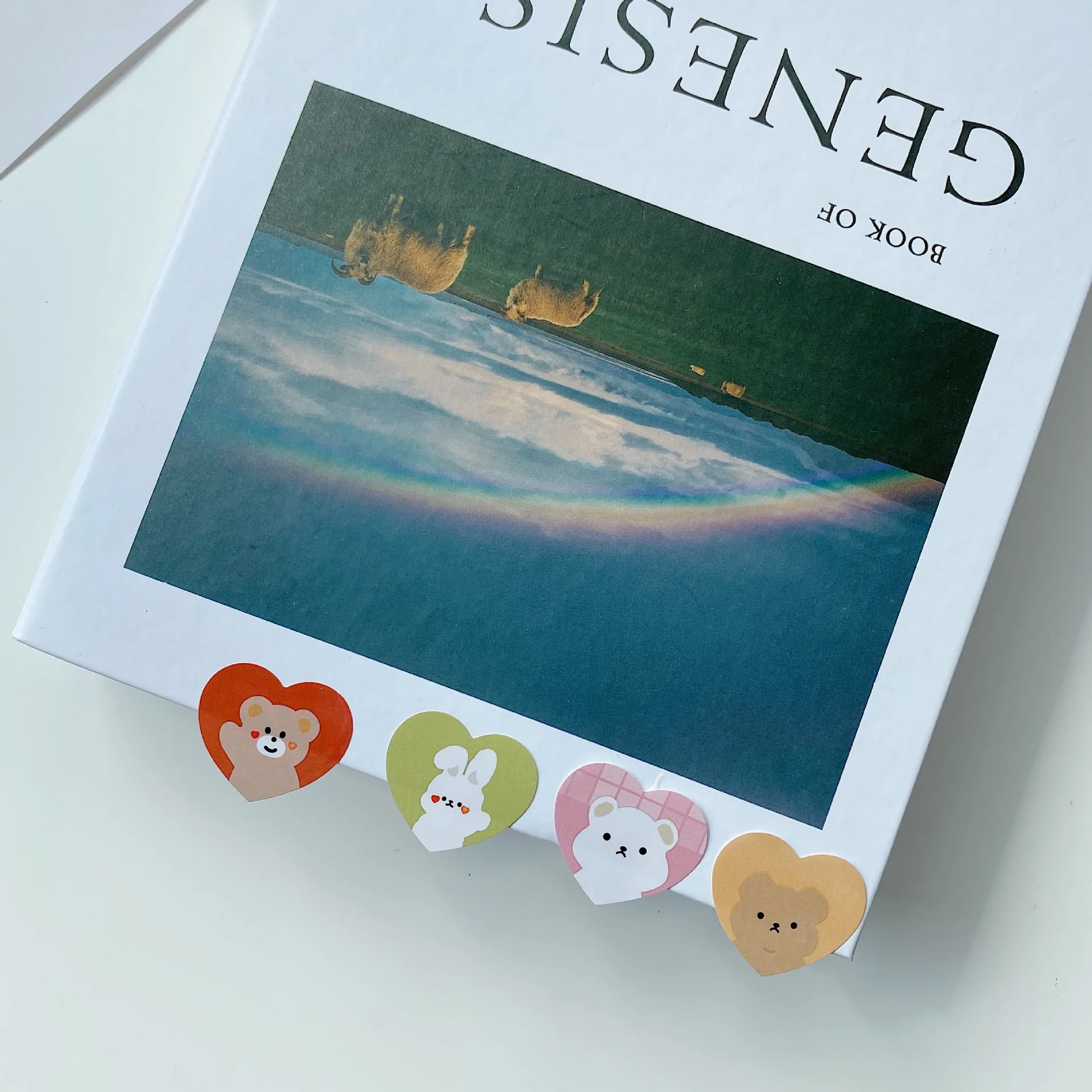 Милые Мультяшные наклейки Ins в форме кролика медведя любовь форма градиент цвета