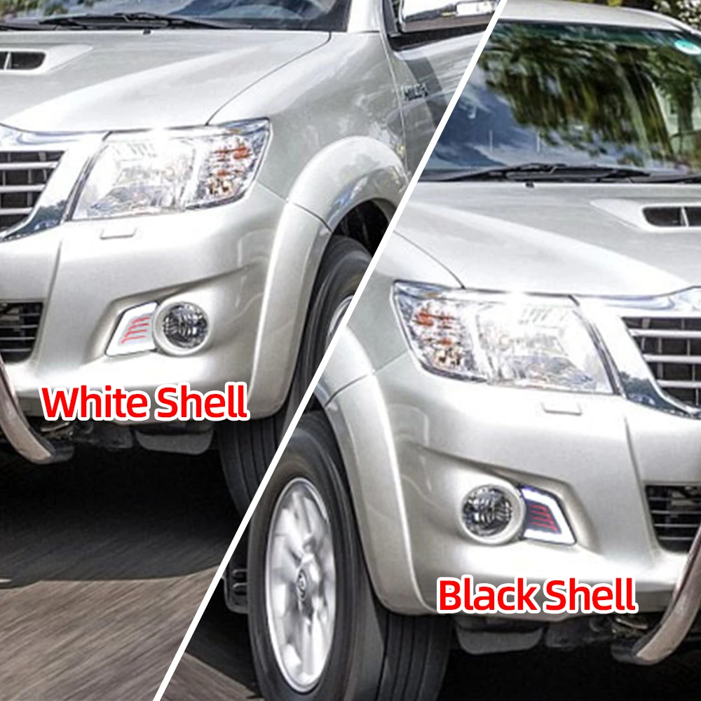 Автомобильные мигающие дневные ходовые огни 1 пара светодиодные DRL для Toyota Hilux Vigo