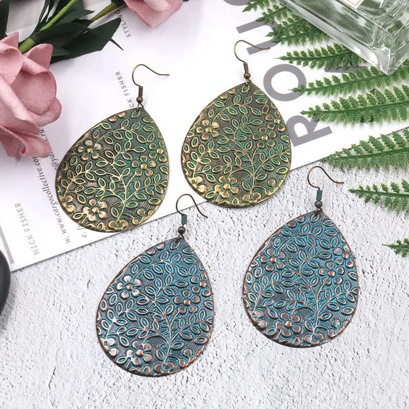 Женские винтажные серьги с подвеской в виде синего зеленого дерева богемные
