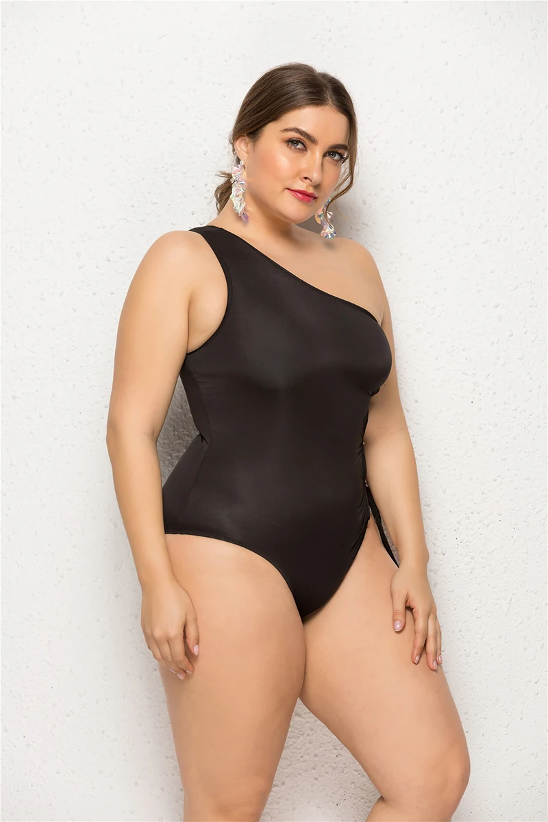 

Y57 New Oblique Shoulder Large Size Swimsuit One-Piece Bikini 2XL-5XL Fashion Sexy Waist