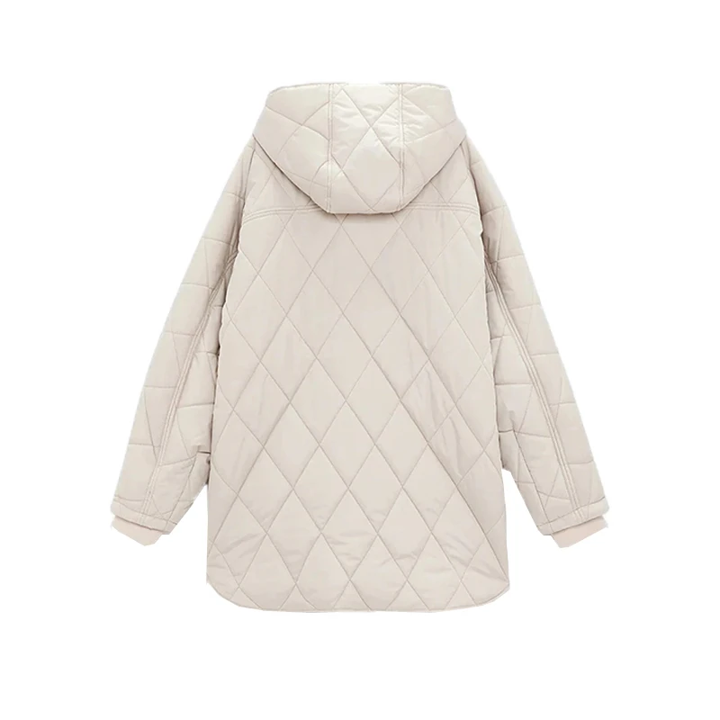 

Za Women's Oversize Parkas Coats Hoodies Cotton coat Jackets Solid Outwear Female Overcoats Loose Vintage Plaid Outerwear trf