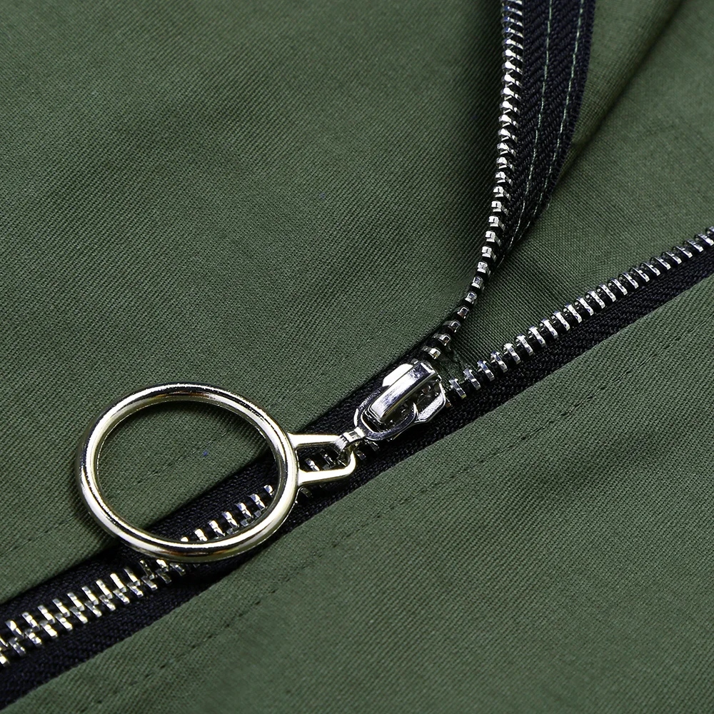 Женская короткая толстовка на молнии с длинным рукавом и карманами | одежда