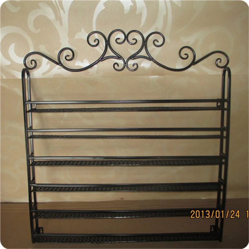

white 6 Layer Iron Nail Polish Shelf Black Nail Shop Exhibition Shelf Nail Polish Display Wall Rack Makeup