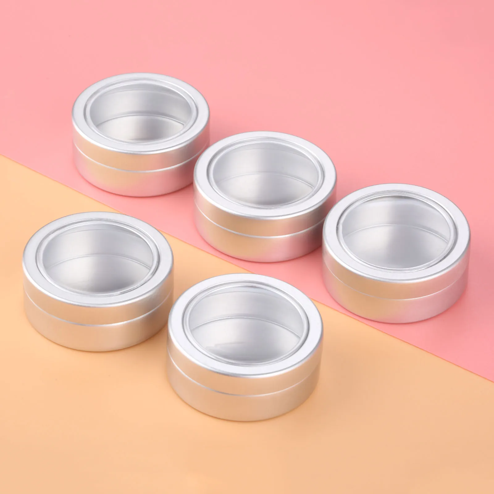 

5Pcs 25/60//80/100ml Cream Jar Tin Cosmetic Lip Balm Containers Nail Derocation Crafts Pot Refillable Bottle Screw Thread Empty