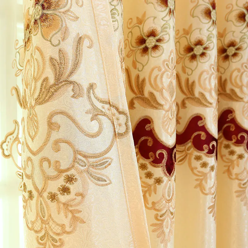 

Gorgeous Nordic Embroider Tulle For living Room Bedroom Chenille Luxury Jacquard Curtain Window Treatment Drapes home ornaments