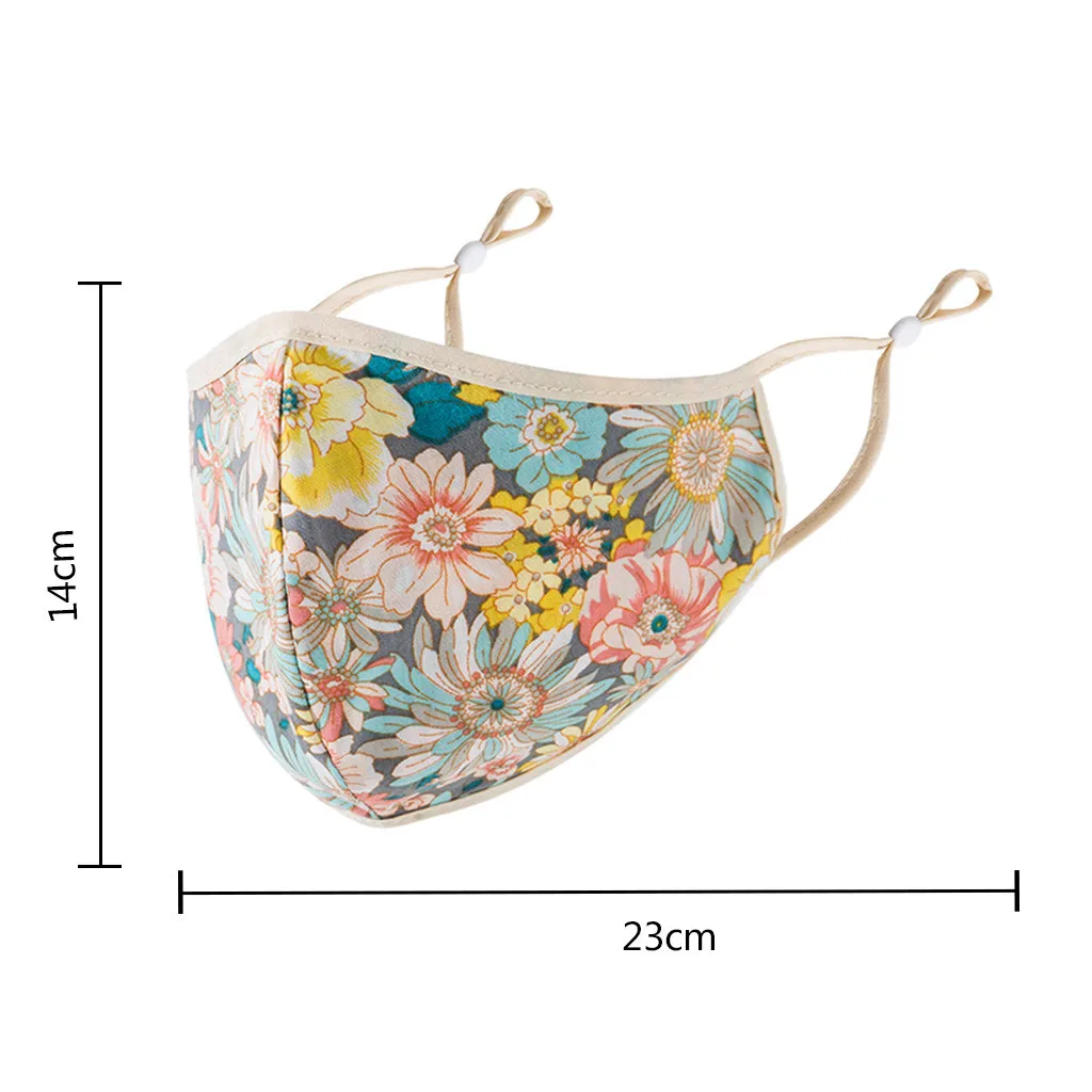 

10pcs adult dustproof mask Fashion unisex small floral print mask Adjustable outdoor ear-hook mask Mouth-muffle mascarillas# Z