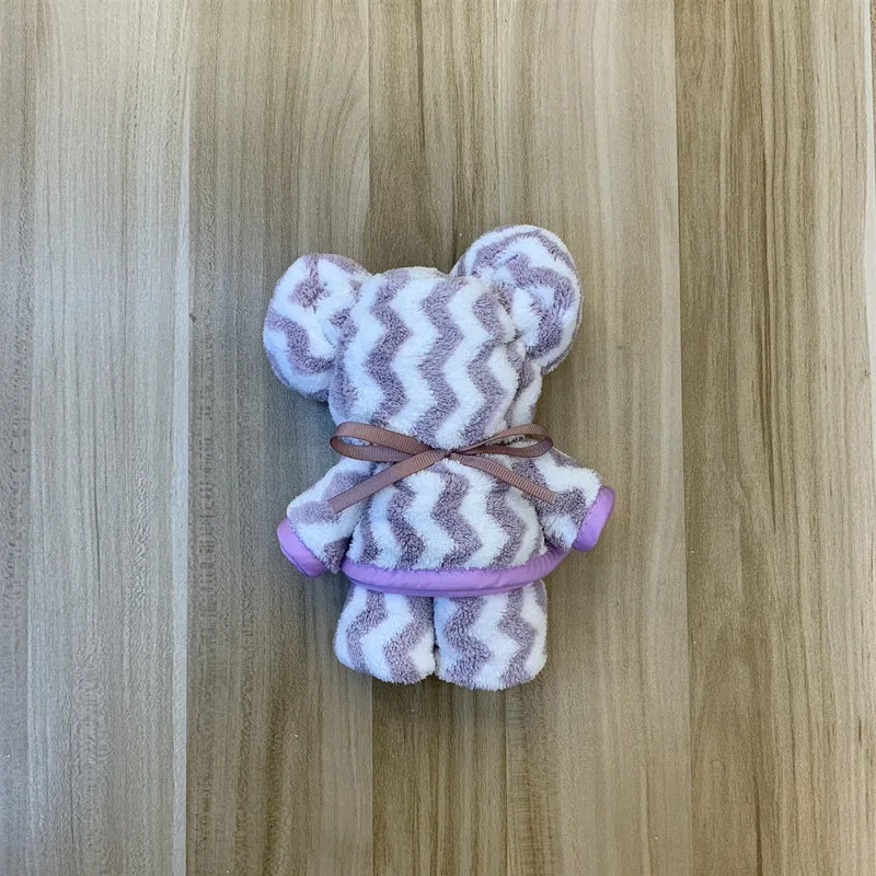 5 шт./лот 35x75 см коралловые флисовые полотенца Мини для рук с медведем волнистое