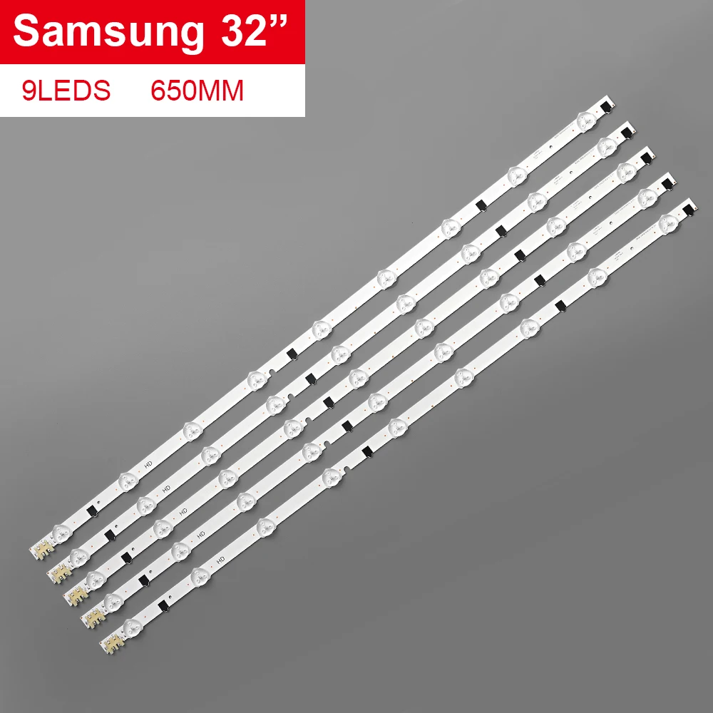 Новый комплект 5 шт. 9 Светодиодов 650 мм Светодиодная лента для Samsung UE32F5300 D2GE-320SC0-R3