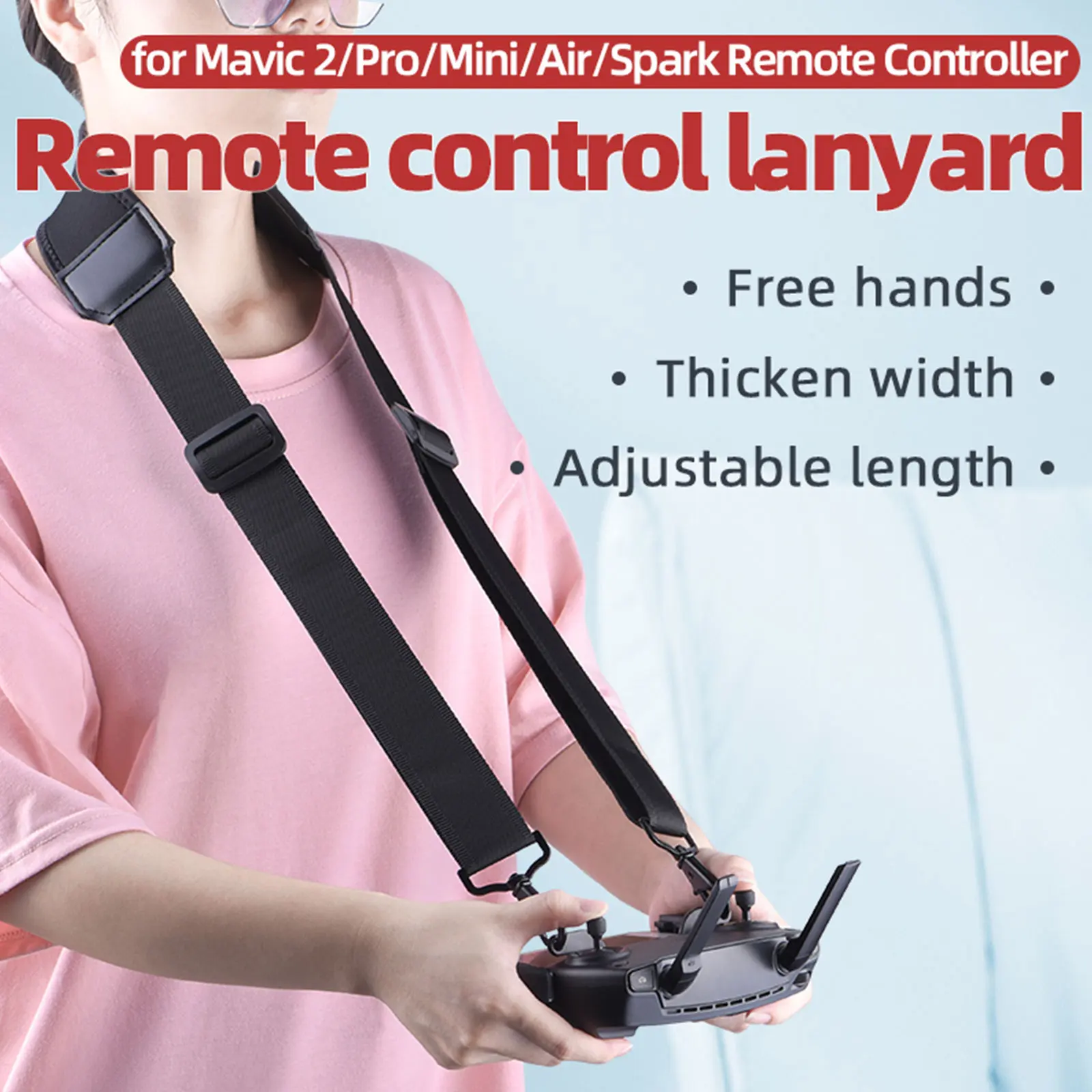 

SUNNYLIFE Adjustable Thicken Widen Nylon Neck Strap Rope for DJI Mavic 2 Pro Mini Air Spark Drone Remote Controller Accessories