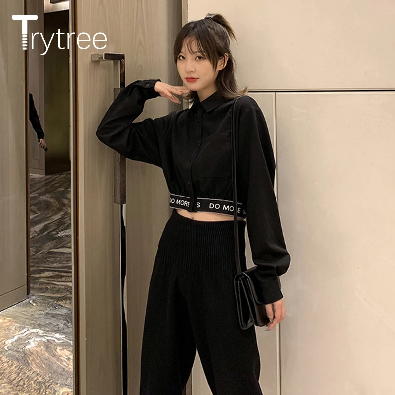 Trytree 2020 весенний комплект из двух предметов Повседневная однобортная блузка с