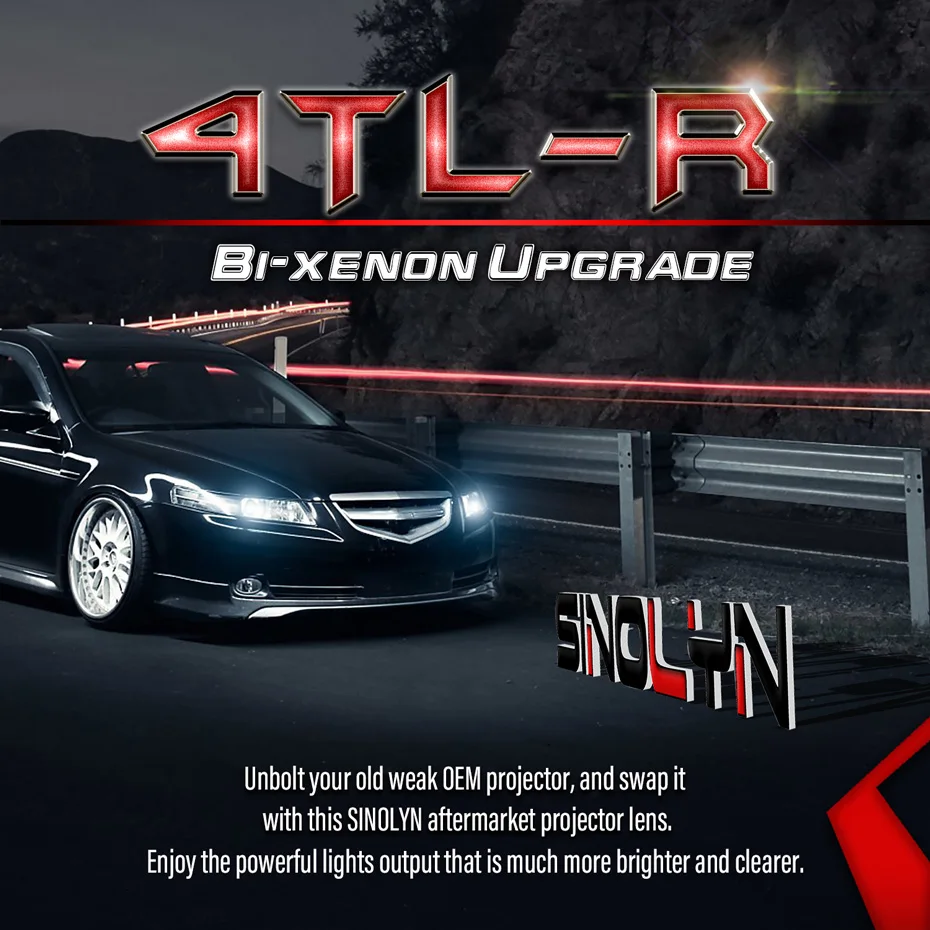 SINOLYN 4TL-R FXR Биксенон HID 2," дюймов объектив проектора D2S для Honda Accord 4TL-R/Odyssey/4G Acura TL/Toyota Sienna фара