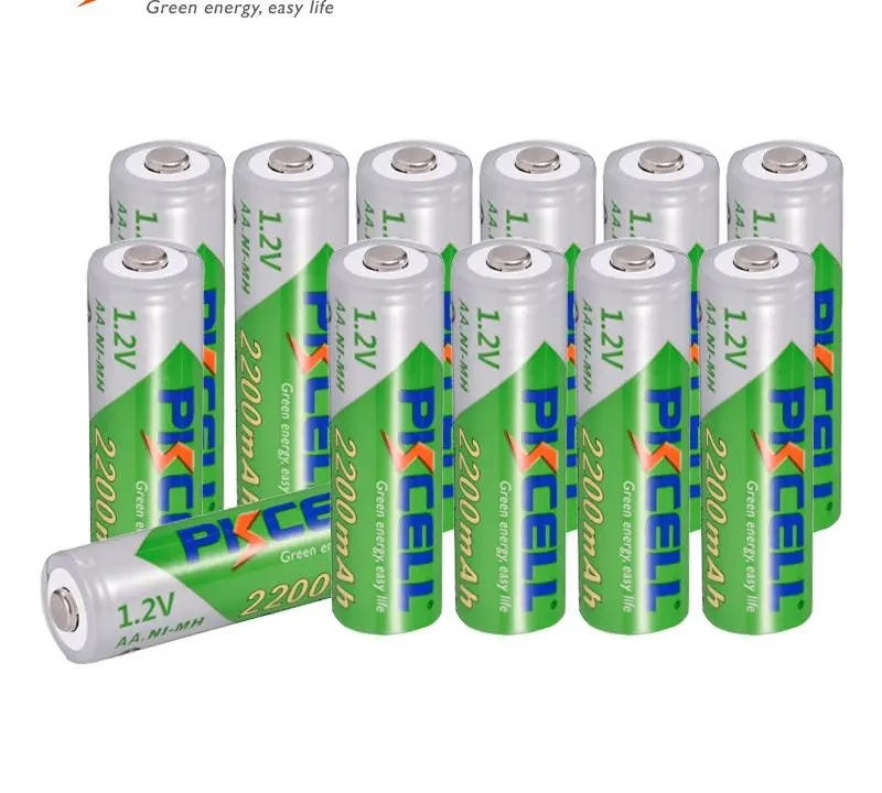 

12 никель-металлогидридных аккумуляторов AA, 1,2 в, 2200 мАч