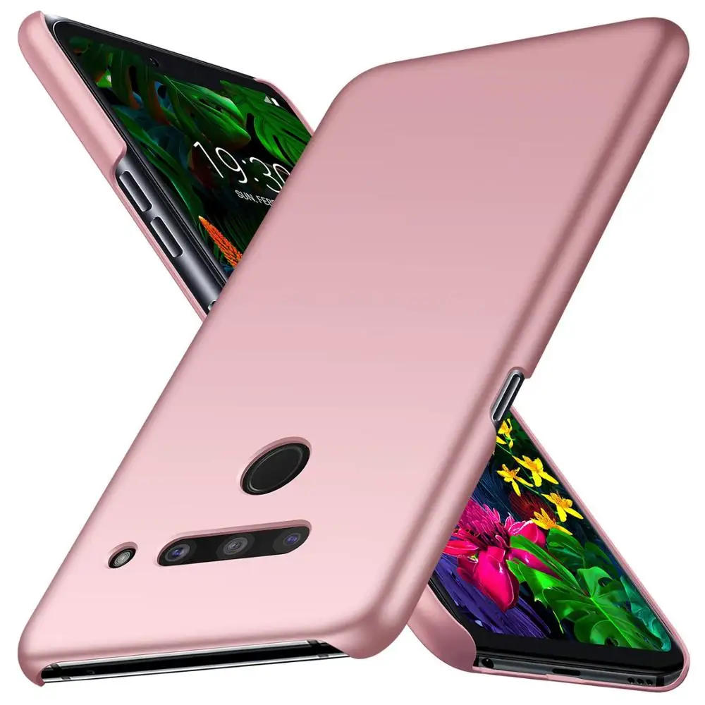 Rose Gold Magnetic Car Holder Case For LG V50 ThinQ V40 Hard PC Cover for LG V50 V30 V20 V10 Ultra-thin Breathable Scrub Case - Цвет: Rose Gold