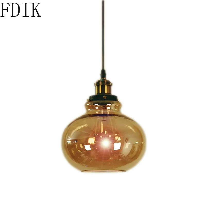 Скандинавские винтажные Простые Стеклянные подвесные светильники