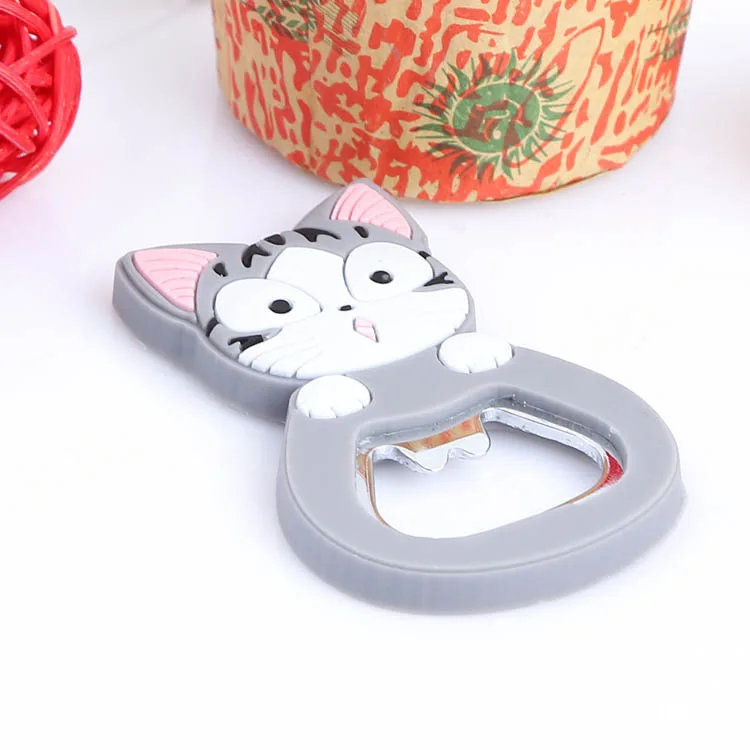 Милый мультяшный Многофункциональный силиконовый Открыватель для бутылок из