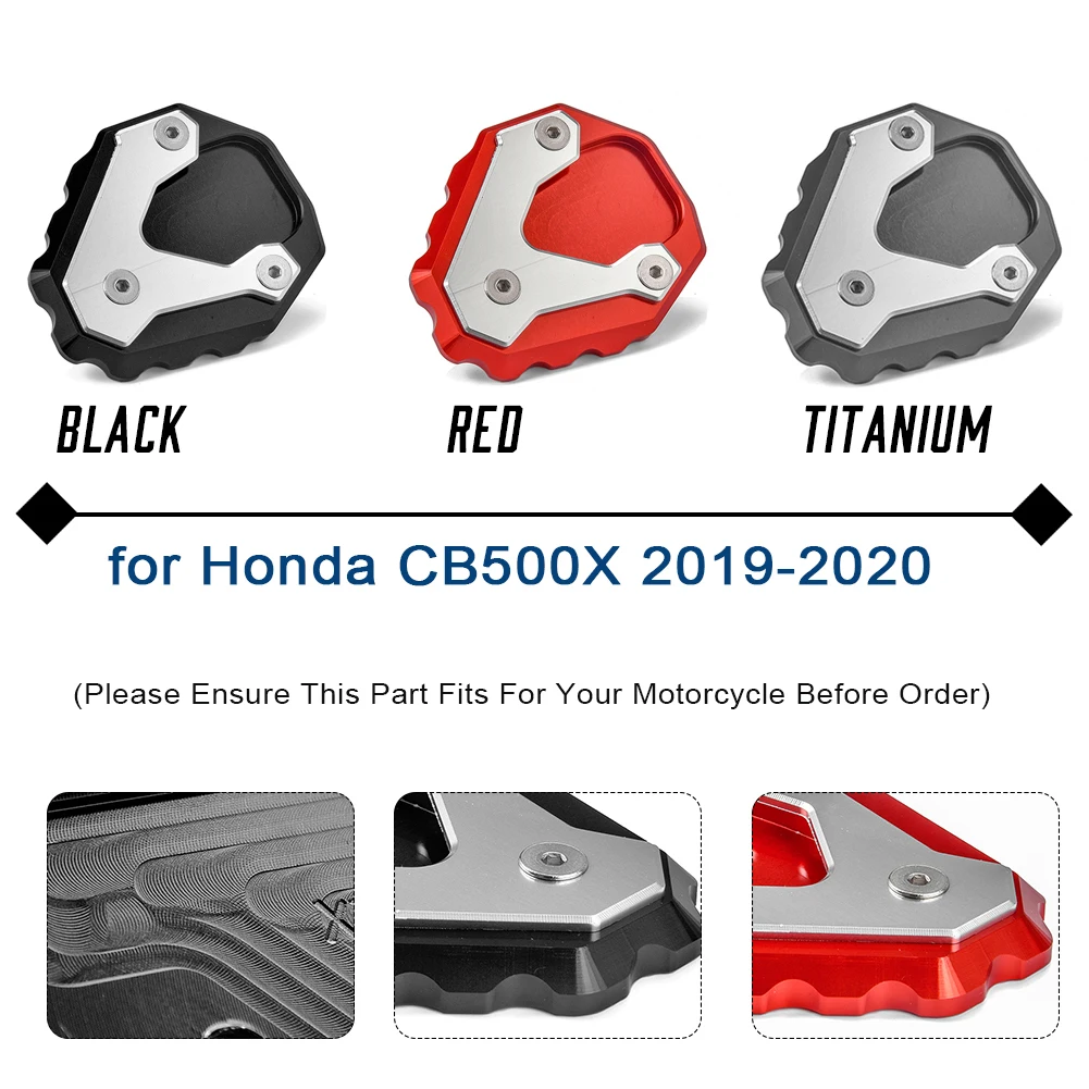 

Motorcycle Foot Side Stand Extension Kickstand Pad Plate Anti-slip Sidestand Pad for Honda 2019-2020 CB500X CB 500X CB 500 X