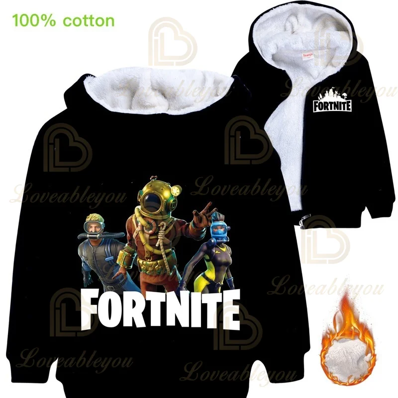 

Winter Fortnite Hoodies Victory Hero Kids Cotton Hoodies Battle Royale Girls Harajuku Long Sleeve Jacket Coat Boys Clothes