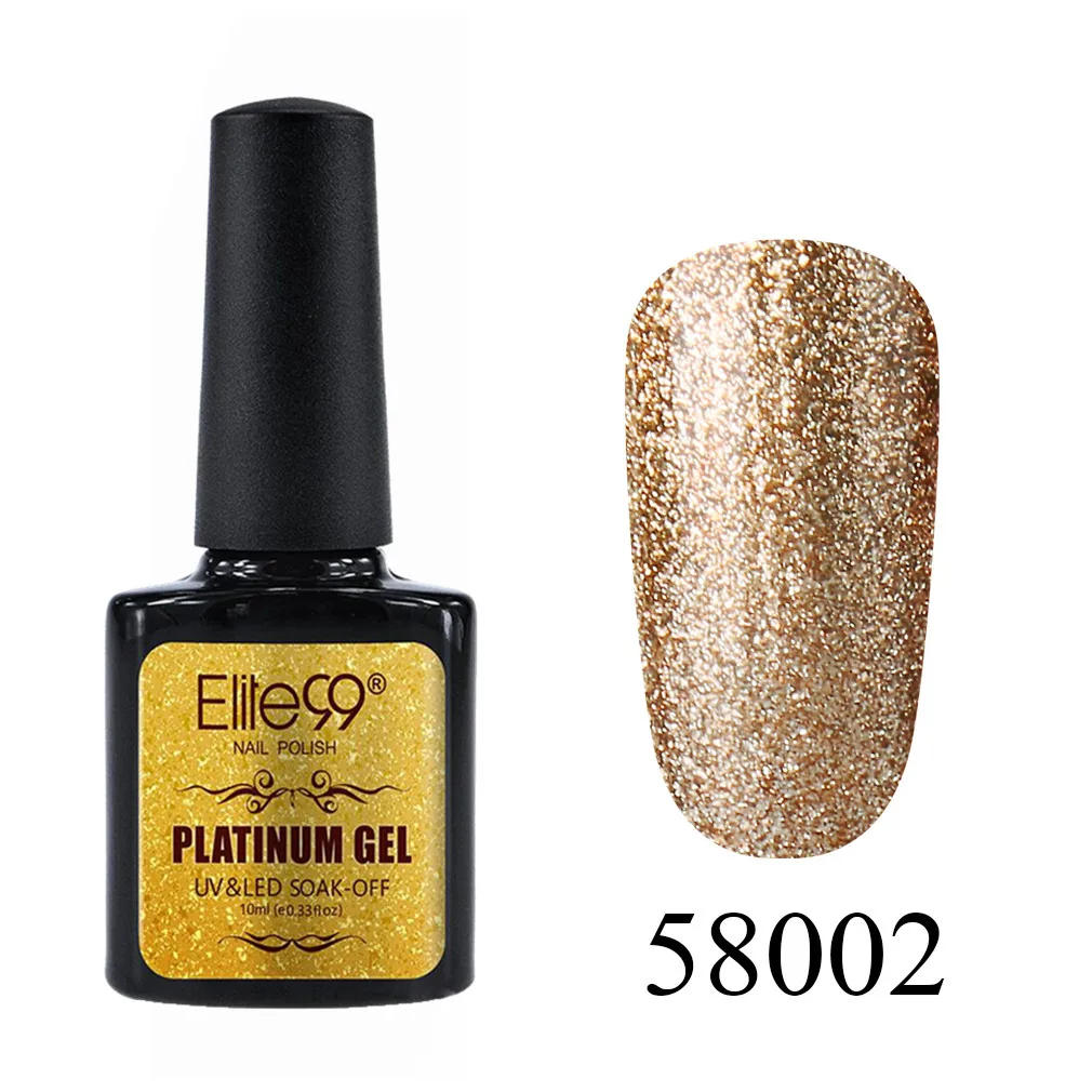 58002 Elite99 10 мл Блестящий УФ-гель для ногтей Platinum Soak Off Nail Art Маникюр гели для ногтей гибридные Лаки гель лак для ногтей набор - Цвет: 58002