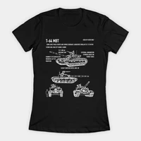 t 64 soviet russian battle tank blueprint gift womens t shirt