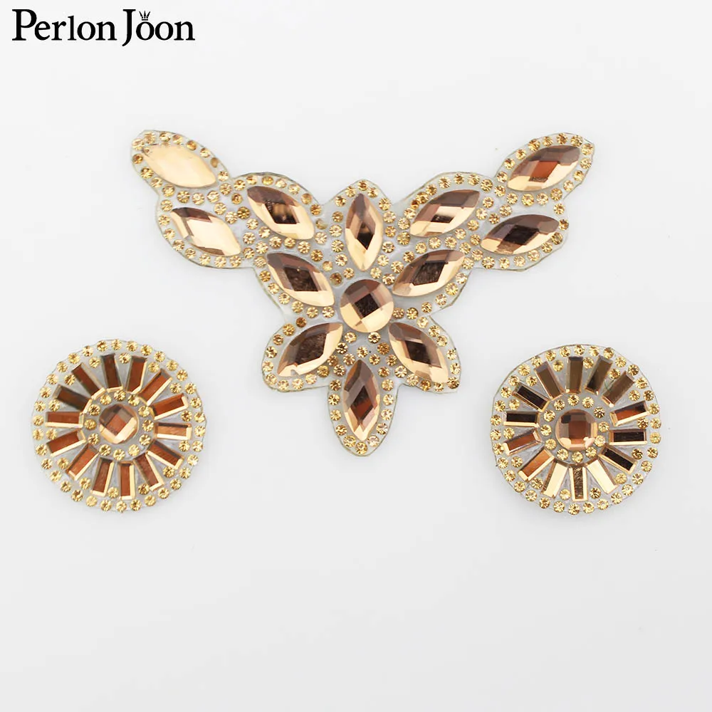 Коричневая Хрустальная аппликация декоративное железо на фотоэлементе горячая