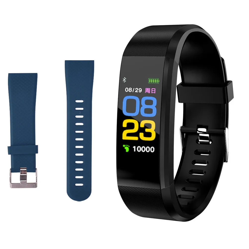 

Smart Watch Bracelet Wristband Blood Pressure Bracelet Fitness Heart Rate Monitor 115Plus Tracker Pedometer Kids Watches