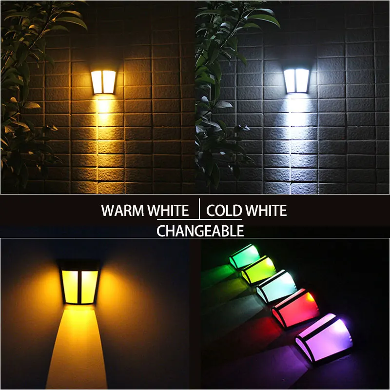 

6 LEDs Solar Powered Wall Lamp Wall Lamp Optical Control IP65 Waterproof Light for Garden Outdoor Yard Lamp