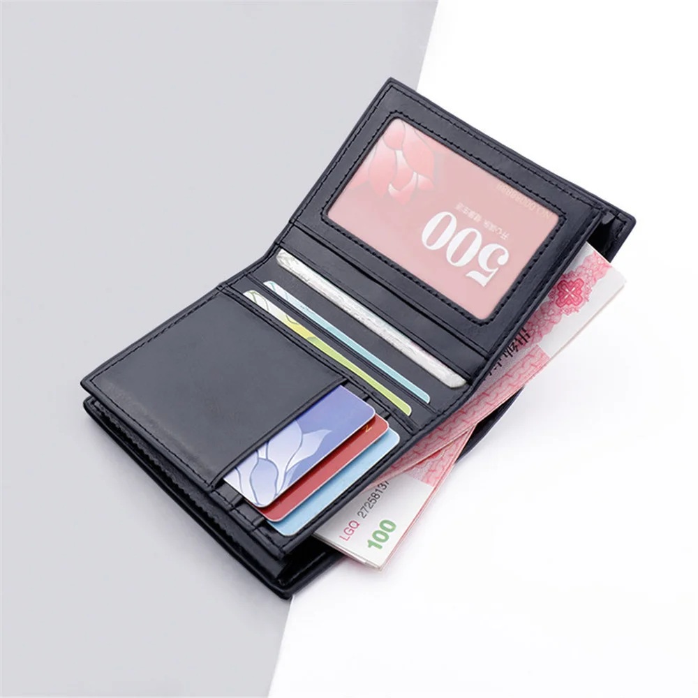 

Fashion Men Short Wallet Coin Purse Wallet Men Purse Coin Pouch Card Holder Short Vertical PU Leather Wallet Bank Cards Holder