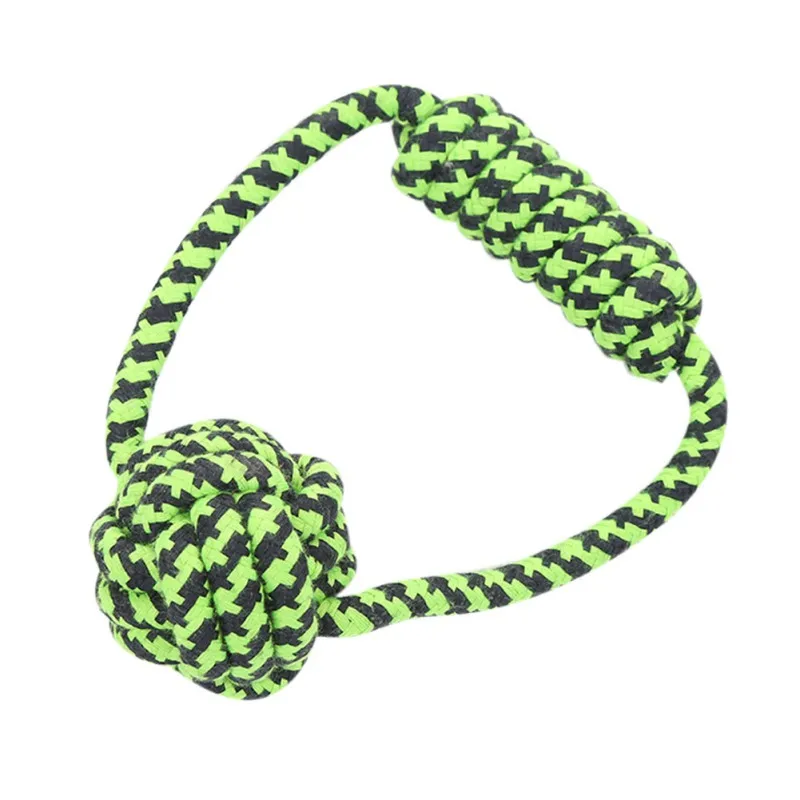 

Dog Toys Pet Green Durable Bite Resistant Cotton Braided Rope Funny Toy Set Teeth Cleaning Molar Chew Tool Interactive