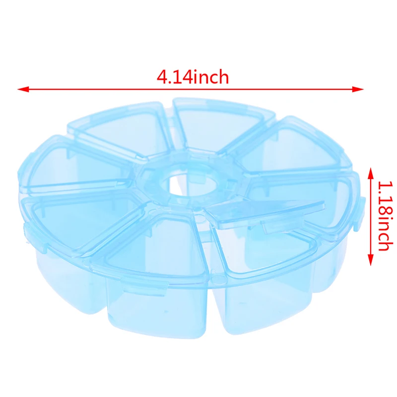 

Mini Round Portable Storage Container Cases Travel 8 Compartment Weekly Pill Box Pill Case Splitter Pill Organizer Holder New