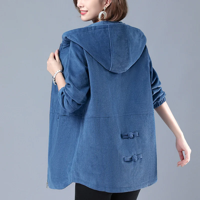 Вельветовая ветровка Miao Женская куртка средней длины новинка весна-осень ретро с