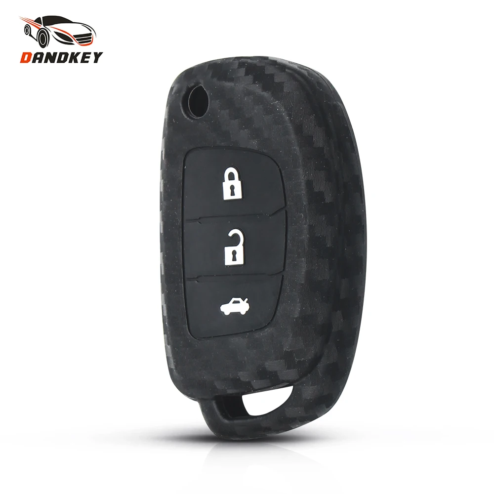 

Dandkey 10 шт., 3 кнопки, флип-чехол из углеродного силикона для Hyundai Tucson Sonata Ix35 Ix25 I20 Creta Santa Fe GLS Elantra Reina