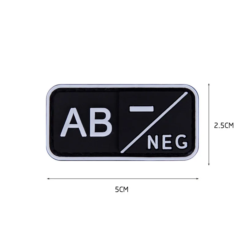 Пвх группа патч 3D ОТР положительный военно минус 1 шт крови Тип A B AB O резиновые