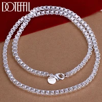 doteffil 925 sterling silver 5mm box necklace chain for man women wedding engagement party jewelry