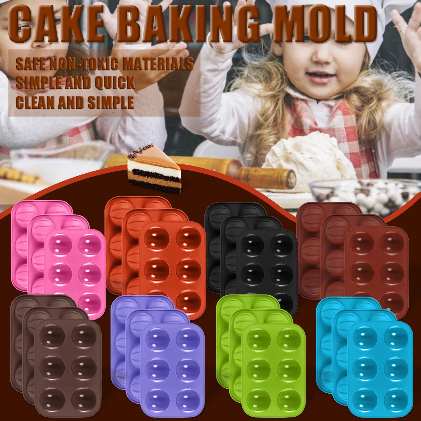 Форма для торта с полушариками силиконовая форма маффинов шоколада печенья