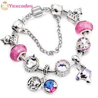 yexcodes 2021 new fine unicorn charm ladies braceletnew year good luck charm bracelet giftsbrand jewelry direct shipment