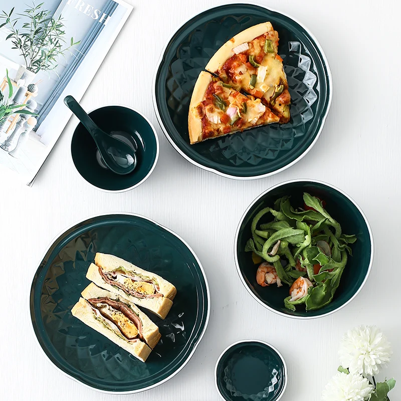 Керамическая тарелка для рыбы на пару в скандинавском стиле набор блюд супа