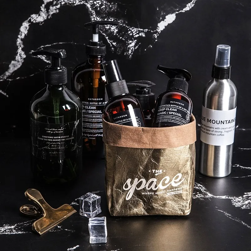 Скандинавии моющаяся сумка для хранения из крафт бумаги зеленый успешно