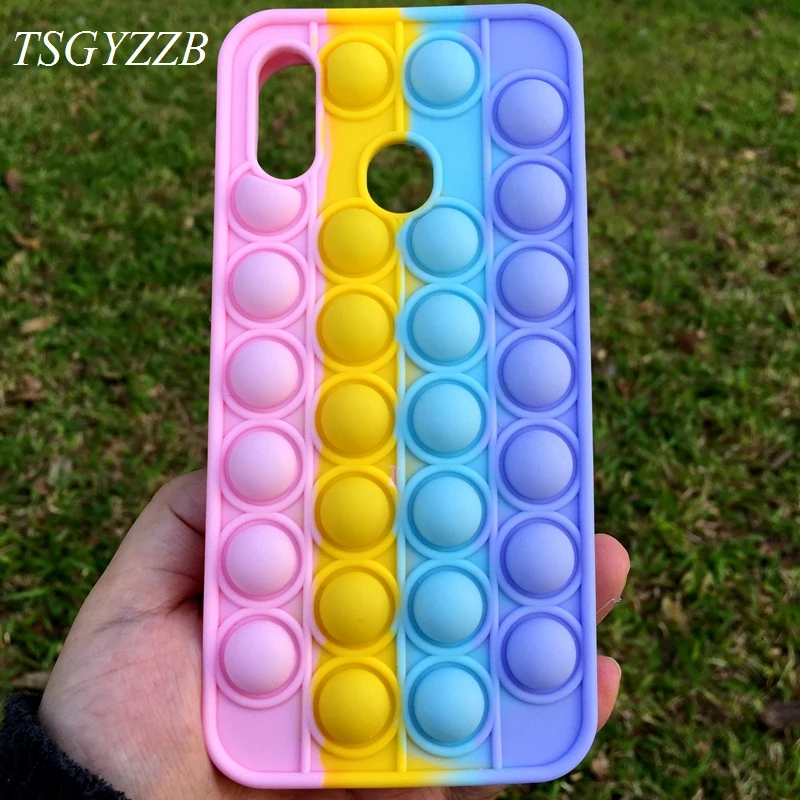 

3D Rainbow Bubble Relieve Stress Case For Huawei Honor 50 30 20 20i 10i 10 Lite Nova 3 3i 5T P40 P30 Pro Soft Silicon Back Cover