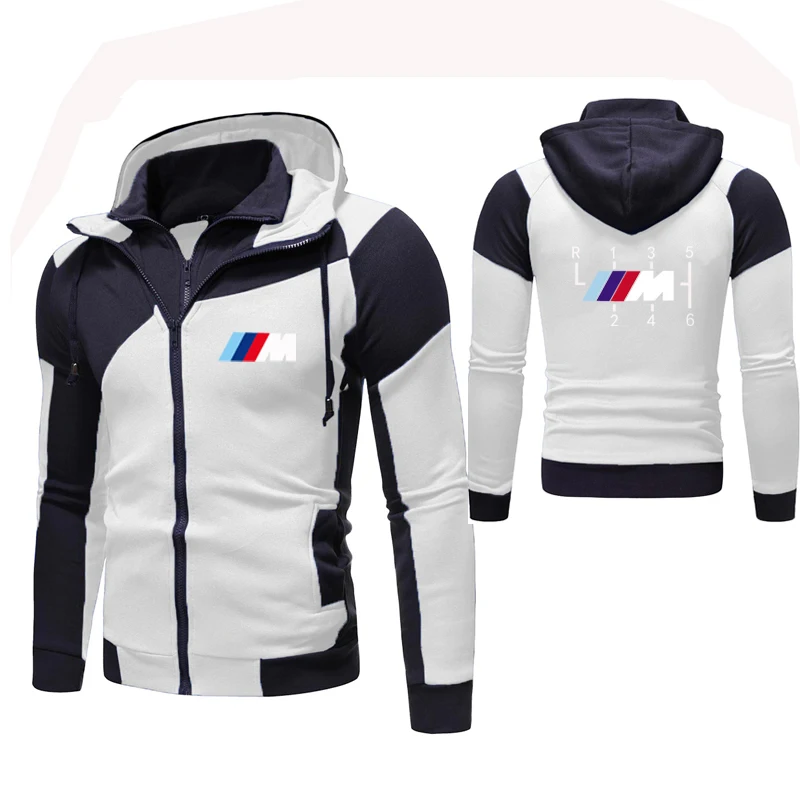 

Men'S Warm Jacket Spring Autumn Sports Hooded Hoodies Outdoor Casual Harajuku Bmw Zipper Cotton Motorcycle Sweatshirts Clothing