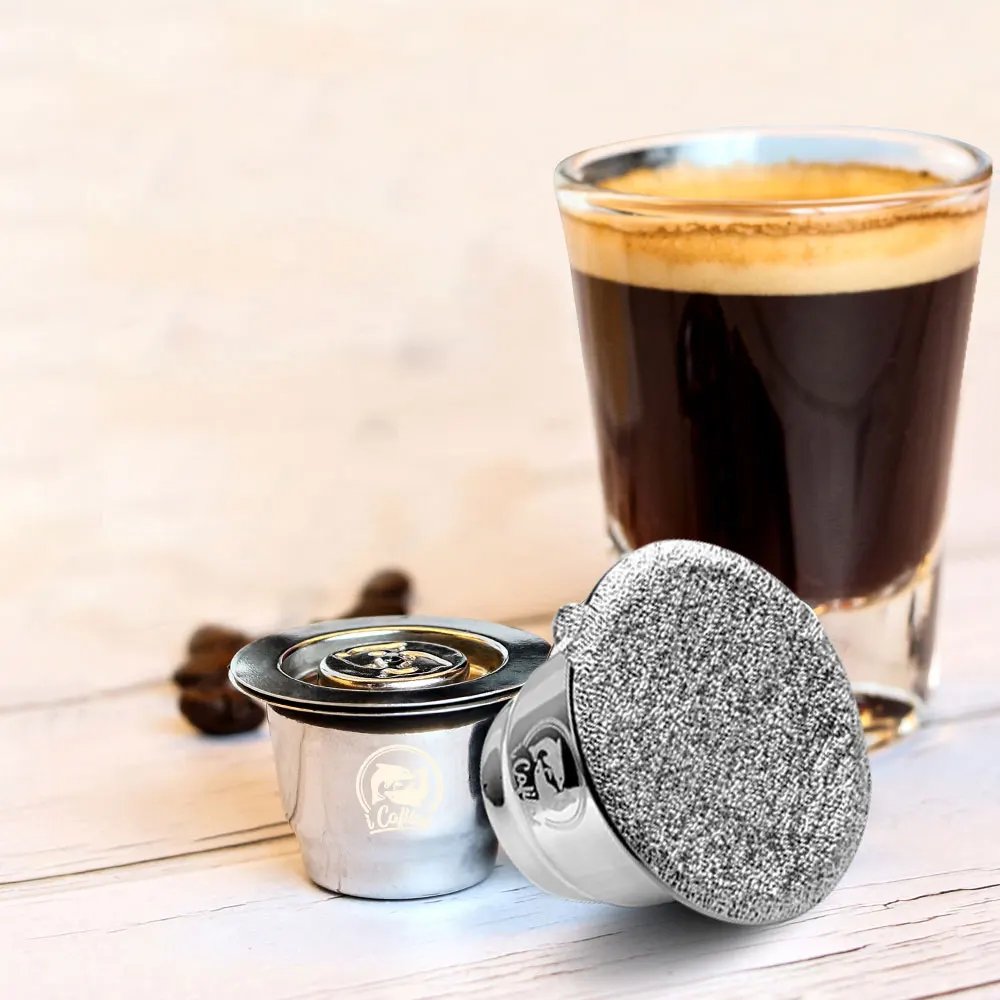 2 использования русскоязычная заправка кофе капсулы для Nespresso фильтр Pod кофе машина с одноразовыми фольгами уплотнения и нержавеющая сталь губ