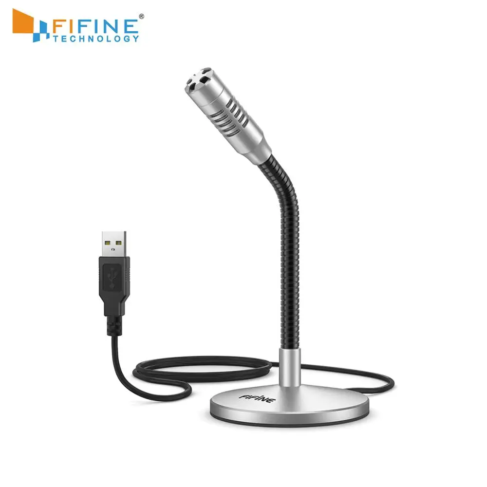 Microfone para Computador e Portátil Ideal para Youtube Fifine Mini Gooseneck Plug & Play Jogos Streaming Voiceover Discórdia-k050s Usb