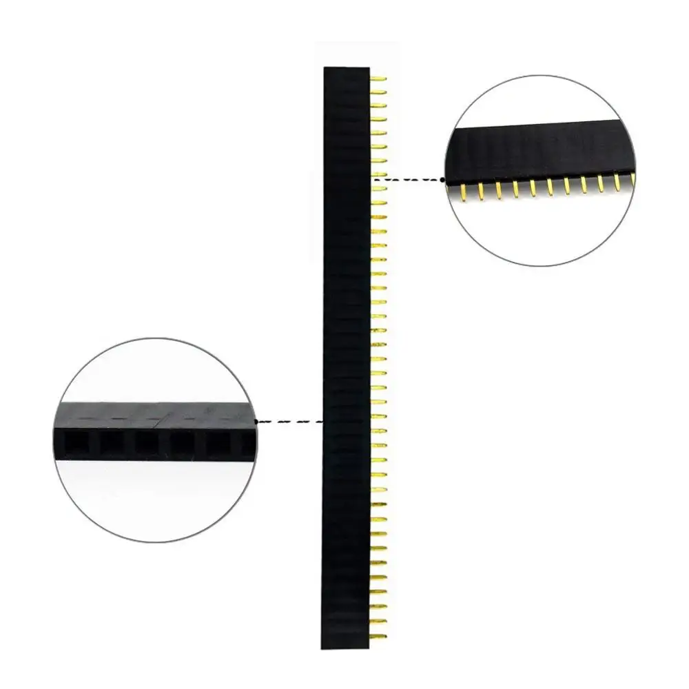 40 Pin 1x40 Single Row Male and Female 2.54 Breakable Header PCB JST Connector Strip for Arduino Black | Обустройство дома