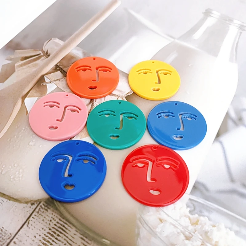 6 шт. круглые акриловые серьги сделай сам|Ювелирная фурнитура и компоненты| |