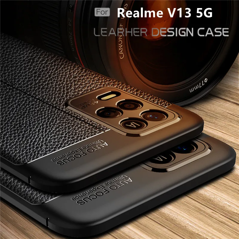 for cover oppo realme v13 case for realme v13 capas shockproof phone bumper armor tpu soft leather for fundas realme v13 cover free global shipping